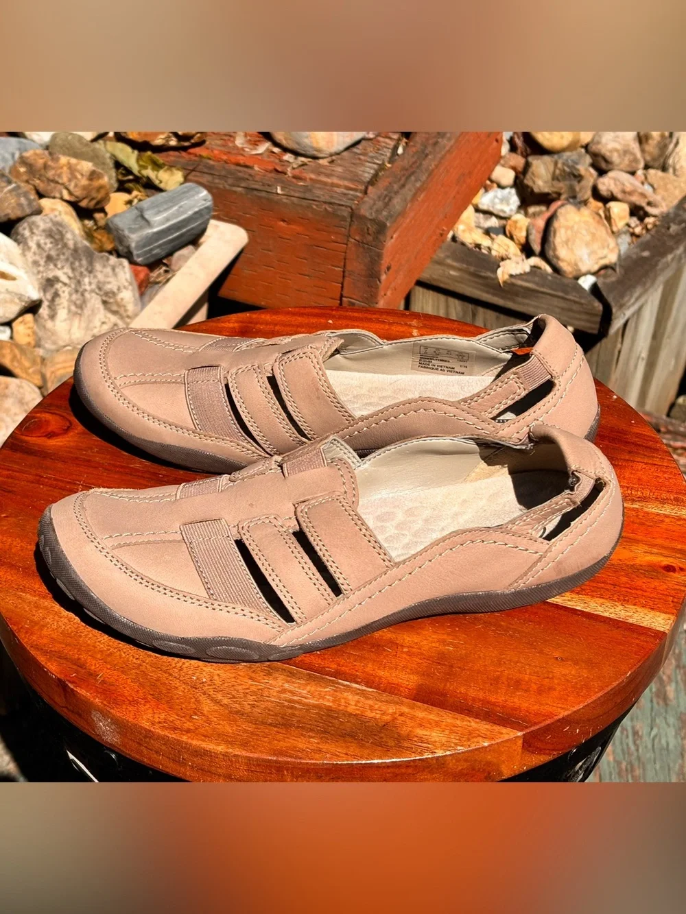 Clarks Women’s Casual Slip-On Shoes in Taupe Beige